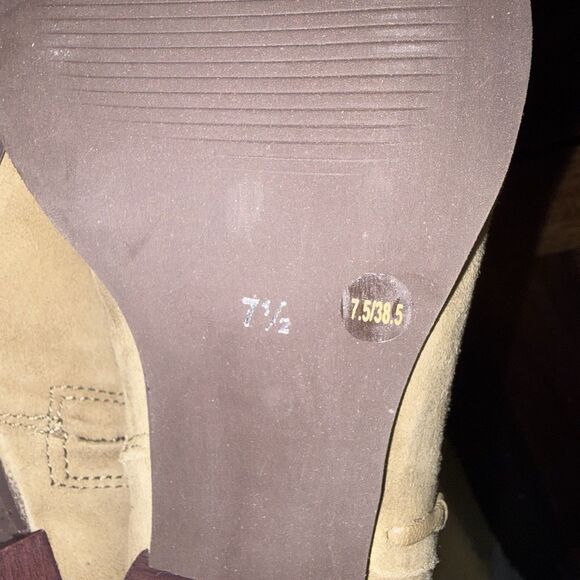 New Lucky Brand Shakell Suede Leather Ankle Boots Western Snip Toe Women's 7.5M - Picture 9 of 10